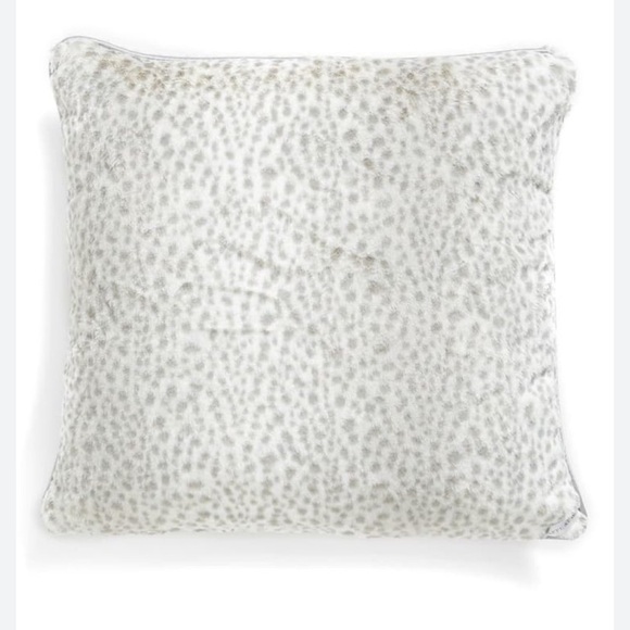 Giraffe at Home Snow Leopard Faux Fur Throw Pillow - Picture 1 of 4